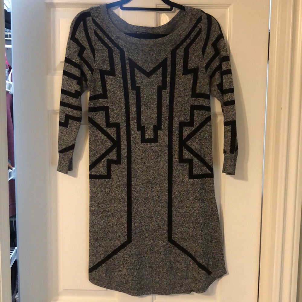 Black and grey sweater dress
